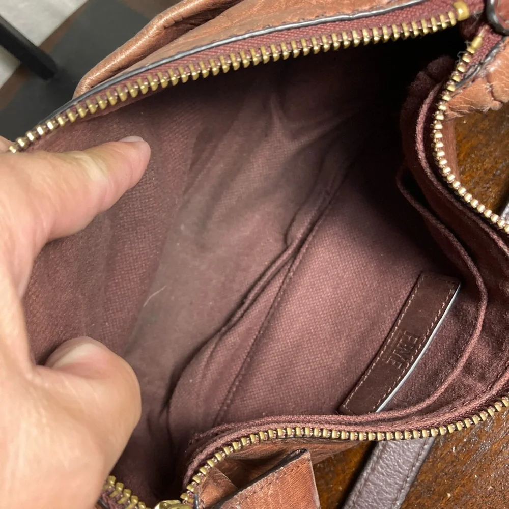FRYE CAMPUS RIVET Brown Leather Women's Bag CROSSBODY